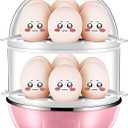 Rapid Egg Cooker, 14 Egg Capacity Electric Egg Cooker with Measuring Cup, Resistant PP Egg Boiler With Auto Shut-Off for Soft, Medium, Hard Boiled(U.S. Plug-Pink)