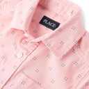 The Children's Place boys Short Sleeve Button Up Shirt (Pink, XS)