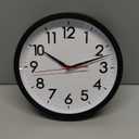 AKCISOT Wall Clock 10 Inch Silent Non-Ticking Modern Clocks Battery Operated - Analog Small Classic for Office, Home, Bathroom, Kitchen, Bedroom, School, Living Room(Black)