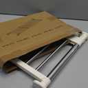 Hershii Closet Tension Shelf & Rod Expandable Metal Storage Rack Adjustable Organizer DIY Divider Separator for Cabinet Wardrobe Cupboard Kitchen Bathroom，15.74-23.62inches Ivory