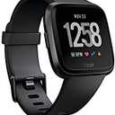 Fitbit Versa Smart Watch, Black/Black Aluminium, One Size (S & L Bands Included)