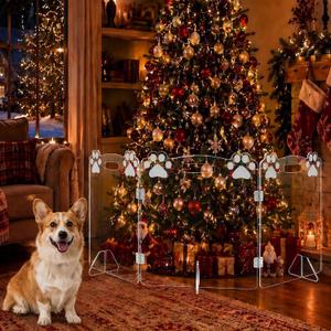 Clear Acrylic Dog Gate Free Standing Foldable Dog Barrier Fence
