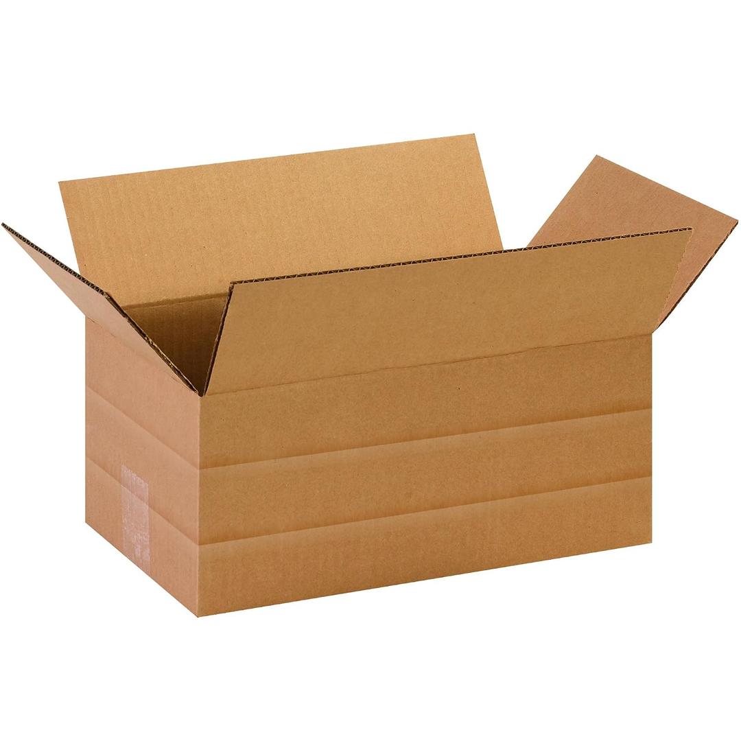 Box USA 25 Pack of Multi-Depth Corrugated Cardboard Boxes, 14" L x 8" W x 6" H, Kraft, Shipping, Packing and Moving