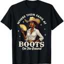 Boots On The Ground Juneteenth Cowgirl Where Them Fans At T-Shirt Size L