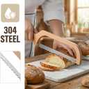 2 x 360 Rotatable Blade Wooden Bread Knife, Left-Hand Friendly, Bread Slicer, Bread Bow Saw