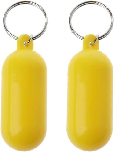 2 x 2 Pieces Yellow Floating Keychain Pills-Shape Float Key Rings for Boat Sailings Kayak Surfing Water Sports Floating Key Chain Sports Fan Key Chains Car Keychains Car Accessories