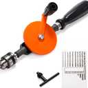 Cididu Manual Hand Drill 1/4-Inch Capacity, Speedy Hand Drill Set with 10 Pcs Drill Bits, Small Handheld Drills with Precision Drill Chucks for Wood, Plastic, Model Making and DIY Drilling
