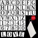 7 Inch Large Letter and Number Stencils Set - 36pcs Reusable Plastic Template Sheets for Professional Sign Making, Wood Burning, Wall Art & DIY Crafts on Wood, Fabric, Metal