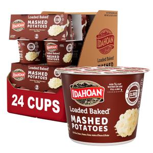 Idahoan Loaded Baked Mashed Potatoes Cup 4-pack, 6 oz (Pack of 6) Best By Oct 06, 2025