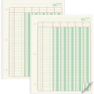 gisgfim 2 Pads 100 Sheets Columnar Analysis Pad 3 Hole Punch Accounting Ledger Book 8-1/2 x 11 Ledger Paper Pad Double Page Format Columnar Pads for Business Bookkeeping & Data(5 Column Ledger)