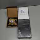 ROMGUAR CRAFT Wood Floating Shelves Set of 4, Rustic Storage Decor Wall Shelves, Wall Mounted Shelf for Living Room, Bedroom 17" x 6", Black