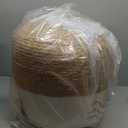 Signature Design by Ashley Sweed Valley Jute & Cotton Pouf, 19 x 19 Inches, Beige & White