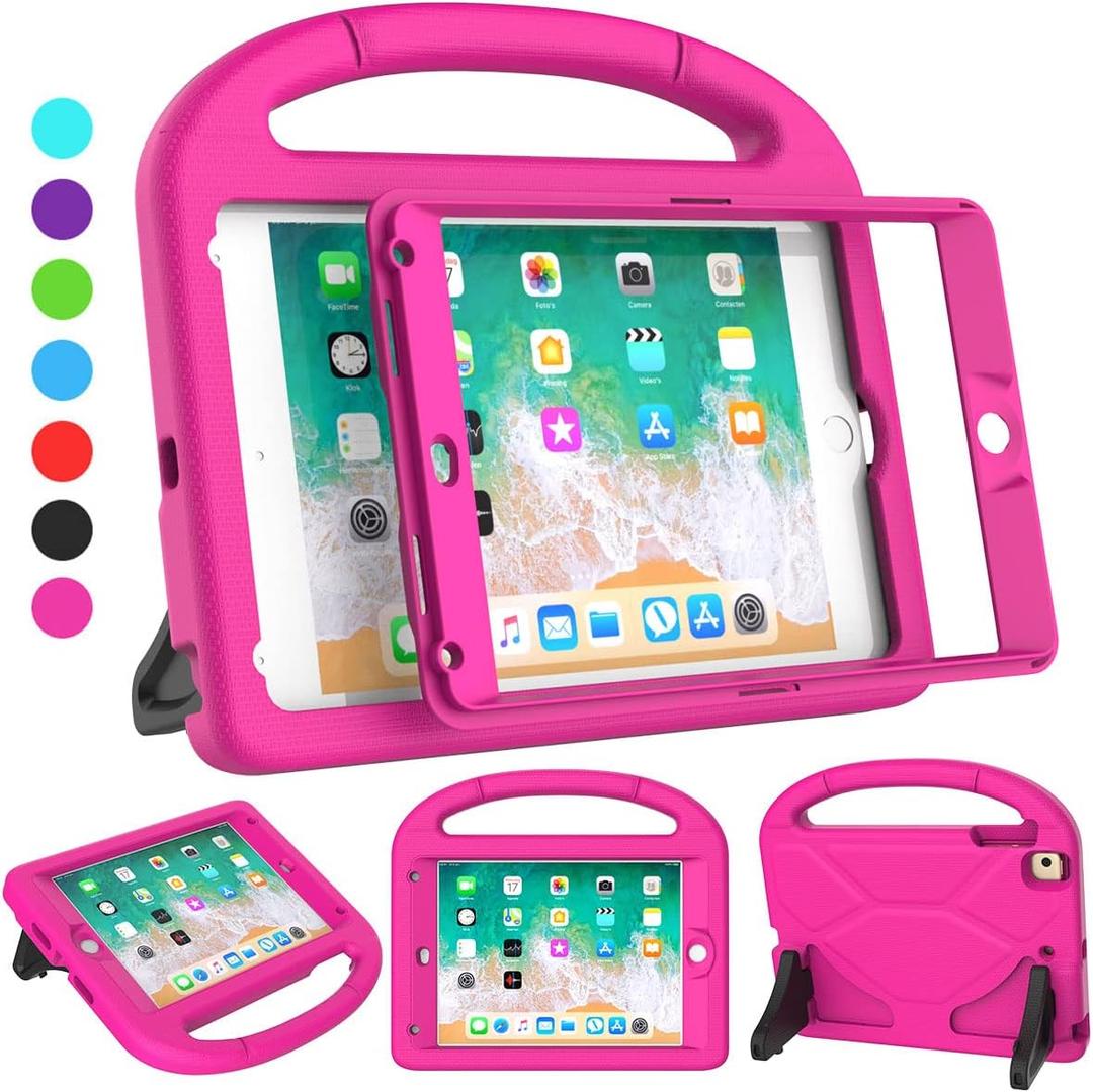 SUPLIK Kids Case for iPad Mini 4/5 (7.9"), Built-in Screen Protector Durable Shockproof Protective Cover with Handle Stand for 7.9 inch Apple iPad Mini 4th/5th Generation, Pink