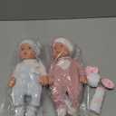 Enjoyin 12'' Twins Baby Doll Playset with Accessories Includes Boy and Girl Dolls, 2 Powder Bottles, and 2 Pacifiers, Ideal Gift for Children Age 3+