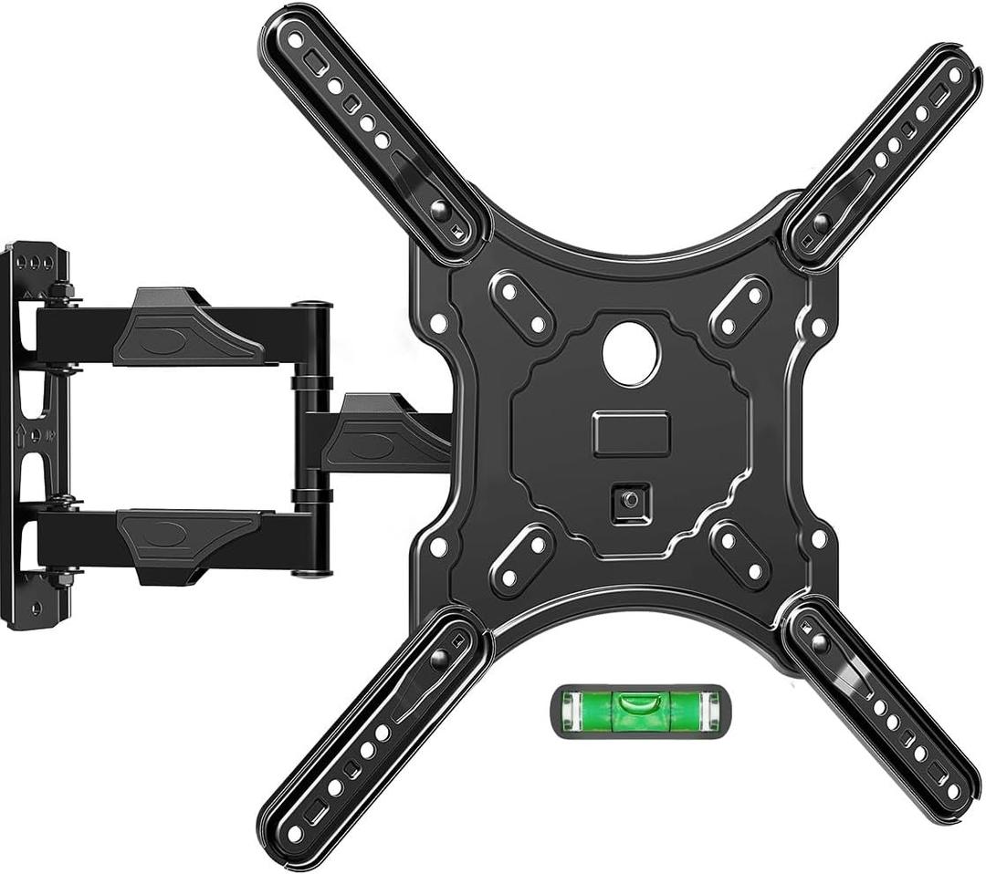ELIVED TV Wall Mount for Most 26-60 Inch TVs, Swivel and Tilt Full Motion TV Mount with Single Stud Perfect Center Design, Wall Mount Bracket Max VESA 400x400mm, Corner Mount Holds up to 77 lbs