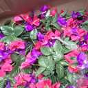 Artificial Flowers for Outdoors 2 Bundles of UV-Resistant Artificial Bougainvillea, Realistic Silk Flowers for Front Porch, Patio, Garden, Window Boxes & Hanging Baskets (Purple& Hot Pink, 2)