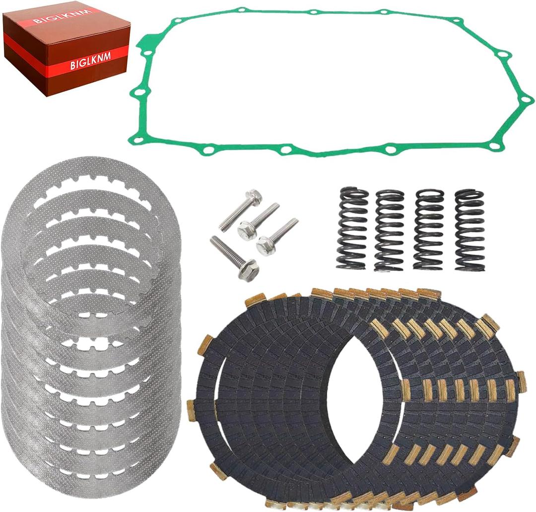Clutch Friction Plates Kit & Gasket Fit for 1998-2003 VT750C VT750CD Shadow ACE 750 VT750DC Shadow Spirit 750 VT750CD Shadow ACE 750 Deluxe, Clutch Kit with Heavy Duty Springs Flange Screw