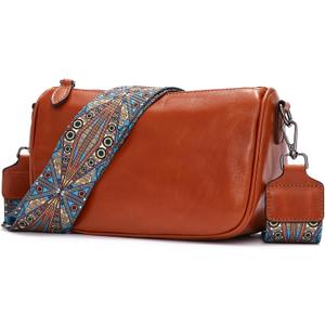 Leather Purse Crossbody Bag for Women: Genuine Leather Purses for Women Trendy - Small Shoulder Cross Body Bag (01 Caramel Yellow)