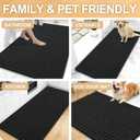 OLANLY Toilet Rugs U Shaped 24x20, Thick Soft and Absorbent Chenille Contour Bath Mat, Non-Slip Rubber Backing, Machine Washable Quick Dry Toilet Mat, Home Decor Accessories, Black