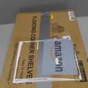 fuqing Corner Floating Shelves for Storage, Set of 3, Solid Wood, Wall Mount Wooden Display Shelf for Bathroom Bedroom Kitchen Garage, Black (Invisible Bracket, Black)