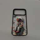 Bouvardia for iPhone 17 Pro Max Case, Cute Design for Women & Girls, Protective & Aesthetic, Gray Bumper  Astronaut