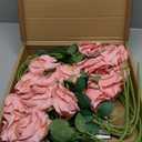 Alecono  Fake Roses, 4in   Flower Head Dusty Pink Artificial Flowers with Stems for Wedding Decorations, Silk Roses Bulk for DIY Home Party Decor