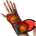 Cordless Wrist Hand Heating Pad Massage for Pain Relief, Rechargeable Heated Wrist Brace for Carpal Tunnel, Red Light Therapy Heated Wrist Massager Wrap for Arthritis, Black