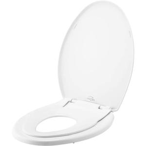 Little2Big Toilet Seat with Built-In Potty Training Seat, Slow Close, Durable Plastic, Made in USA, ELONGATED, White
