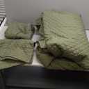 HOMBYS 3 Piece Oversized King Quilt Set Bedspread 120x132 Reversible Lightweight Coverlet Alaskan King Summer Comforter Set (Alaskan King 120x132, Green) (Olive)