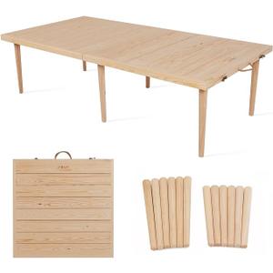 Boho Picnic Table, 30x60 Inch Low Picnic Wood Table With Foldable Design And 2 Set Of Wood Table Leg For Sitting On The Floor Floor Picnic Table Encourage A Laid-back Vibe At Home Or In Nature