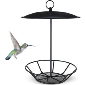 Ziliny 1 Pack Cylinder Bird Feeder Outdoor Seed Cake Feeder Metal Suet Cake Holder Backyard Wild Birdfeeding Bird Feeders for Outdoors Garden(Black)