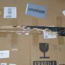 Mid-Century Modern Coffee Table - Triangle Glass Top Natural Wood Base Triangle Coffee Table for Living Room Patio Office Abstract End Tables (Black/Brown, Medium 35.8 * 25.5 * 16in)