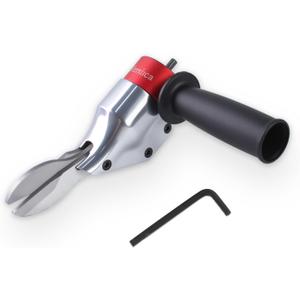 360 Pivoting Drill Metal Shear Attachment, Professional Power Tool Accessory for Cordless & Corded Drills, Heavy-Duty Metal Cutter for Iron, Aluminum & Copper Sheets with Adjustable Handle- R