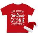 Boys Girls Baking Shirts Cookie Lover T-Shirt Official Cookie Tester Tee Tops (Red) 3T