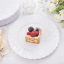 U-QE 100 Pieces White Plastic Plates - Premium White Disposable Plates for Wedding and Party Use Including 50PCS 9 '' Dinner Plate & 50PCS 6.5 '' Dessert Plate