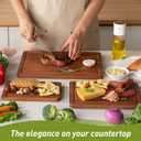 3 Packs Bamboo Cutting Board Set with Non Slip Feet and Over Sink Nice Solid Thick Wood Juice Groove Chopping Board Extra Large Big Small Best Hardwood Kitchen Counter Organic Vegetable
