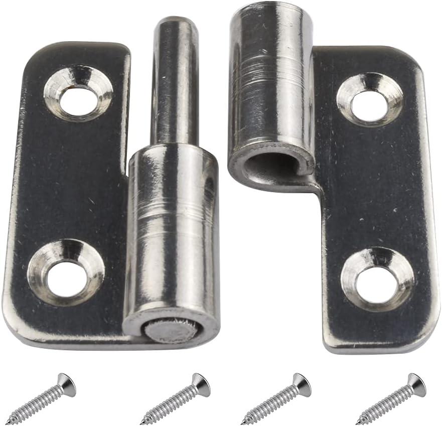 Pack of 6 Removable Hinge 1.5 Inch 37 x 33 mm Small Sliding Joint Flag Hinges Removable Door Hinges 304 Stainless Steel Left Handed (Left Handed 1.5 Inch)