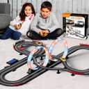 Slot Car Race Track 1:43 Scale For Kids LED Tracks Electric Powered Dual Racing 4 Cars with Headlights Toy Big Track Sets Gift for Boys Children 6+ Years Old