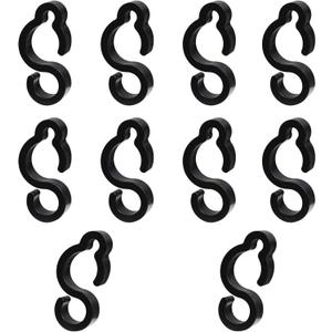 10 Pcs Electrical Marine Shore Power Cable Clips, S Style Dock Electrical Marine Holders, Hold A Standard 30 Amp/10 Gauge Marine Power Cord in, Fits 1" Round Rails or Bar, Black