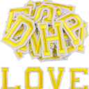 Morcheiong 78 Pcs Iron on Letter Patches A-Z, 2 Inch Iron on Embroidered Alphabet Patch for Clothing, Pants, Hats, Bags- Yellow