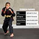 Elite Sports Kids Brazilian Jiu Jitsu Belts Preshurunk Martial Arts Youth BJJ Belts for Girls & Boys with BJJ Ranking Stripes (Yellow)