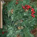 2 Pack 24" Lighted Outdoor Christmas Tree Urn Fillers with Timer 8 Mode Warm & Colorful Light Red Berries Pine Cones Battery Operated Tripod Stake Outdoor Light Up Planter Filler Porch Holiday Decor