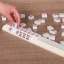 TIASUSAN 4PCS Mahjong Racks with Pushers (White), American Mahjong All-in-one Tile Rack with Pusher Combo