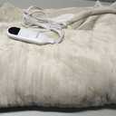 Bedsure Heated Blanket Throw Blanket - Fast Heating Electric Blanket, Soft Flannel Heated Throw with 4 Time Settings, 6 Heating Settings, Warm Gifts for Grandma (50x60 inches, Cream)