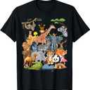 Men Women and Kids Wildlife Zoo Day Party Cute 22 Animals T-Shirt