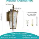 Outdoor Wall Light Fixtures, Vintage Gold Waterproof Exterior Wall Lantern with E26 Socket & Glass Shade, 16.7in Porch Sconce Lighting for Garage, Patio, Front Door Entryway