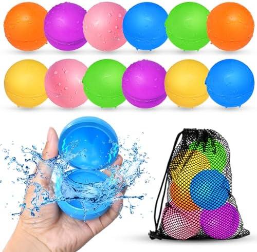 10Pcs Reusable Water Balloons, Pool Beach water Toys for Boys and Girls, Outdoor Summer Toys for Kids Ages 3-12