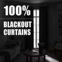 Rutterllow 100% Blackout Curtain 2 Panels , Heat and Full Light Blocking Drapes with Grommets for Bedroom, Thermal Insulated Window Treatment Drapes for Living Room (Dark Grey, 52Wx54L)