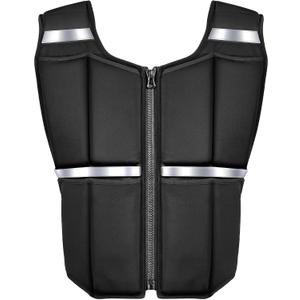Adjustable Weighted Vest for Men, 45lb Rucking Vests for Women Walking with Zipper/16pcs Silicone Weights, Strength Training Workout Vest for Running GYM Home, Removable Reflective Strips