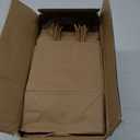 100 Pack 5.8x3.2x8.25 Inch Brown Kraft Paper Gift Bags with Handles - Bulk Small Plain Natural Bags for Birthday Party Favors, Grocery, Retail Shopping, Wedding, Craft, Goody, Takeouts, and Business (1 Count (Pack of 100), Small Brown)